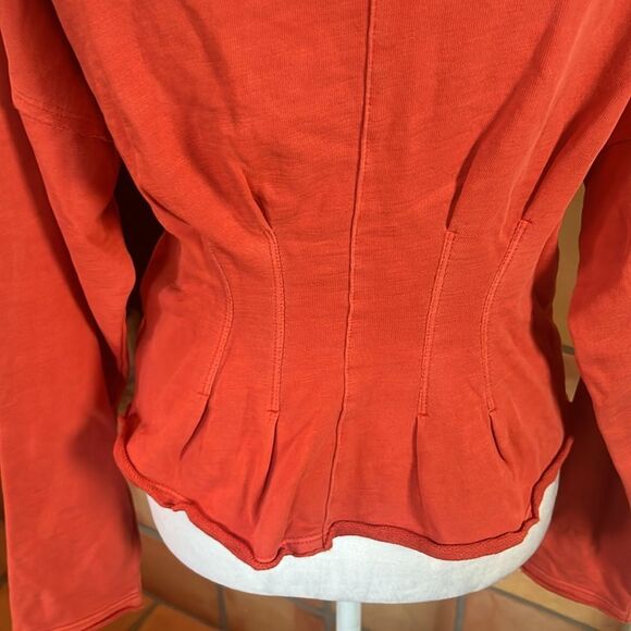 Pilcro by Anthropologie Orange Cinch Waist Sweatshirt Top, size S - Picture 7 of 11